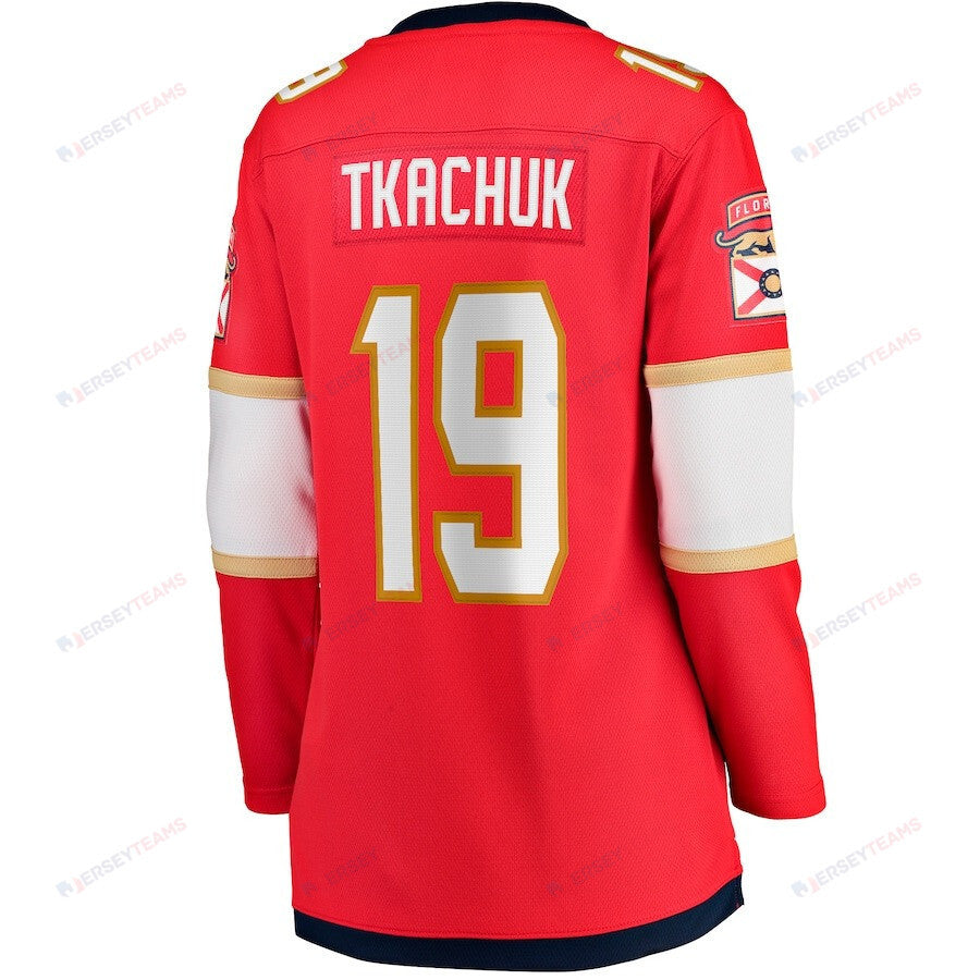 Matthew Tkachuk 19 Florida Panthers Women's 2023 Stanley Cup Final Home Breakaway Player Jersey - Red
