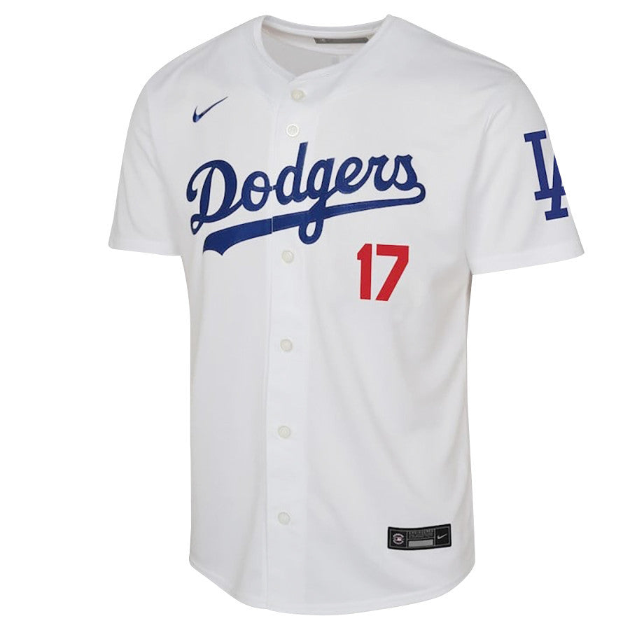 Shohei Ohtani 17 Los Angeles Dodgers Signed Homerun 2023 Youth Home Jersey - White