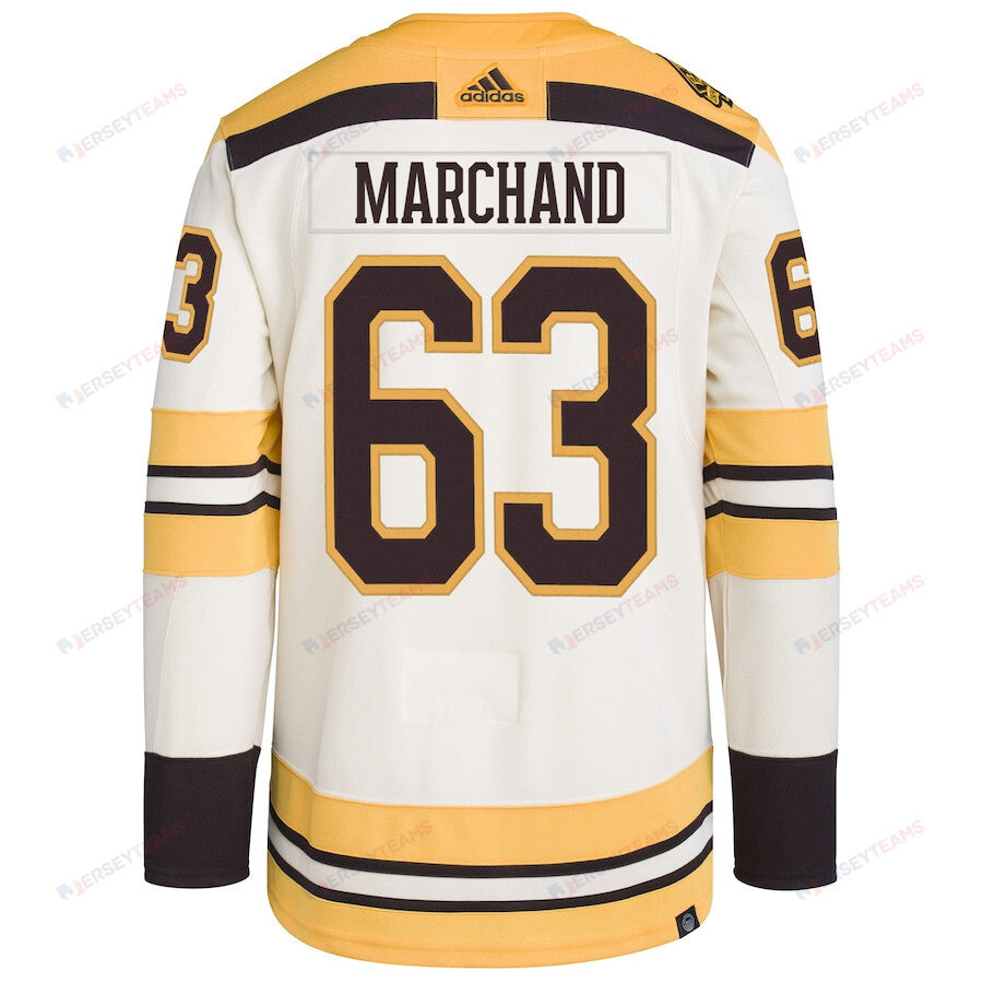 Brad Marchand 63 Boston Bruins Primegreen Men Jersey - Cream