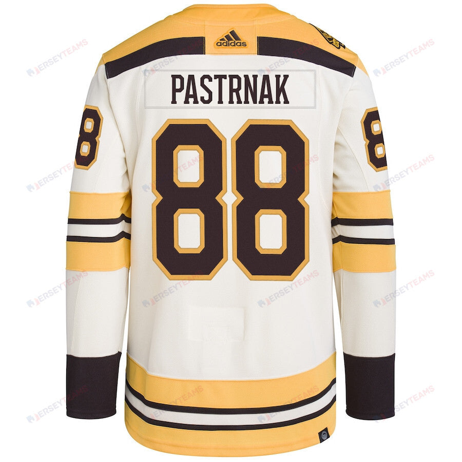 David Pastrnak 88 Boston Bruins Primegreen Men Jersey - Cream