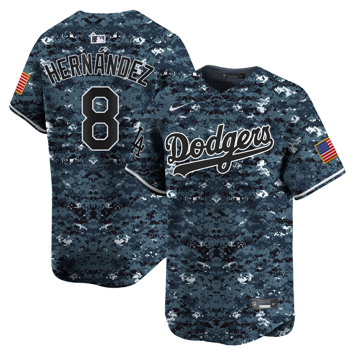 Kike Hernandez 8 Los Angeles Dodgers USMC Alternate Limited Men Jersey - Navy