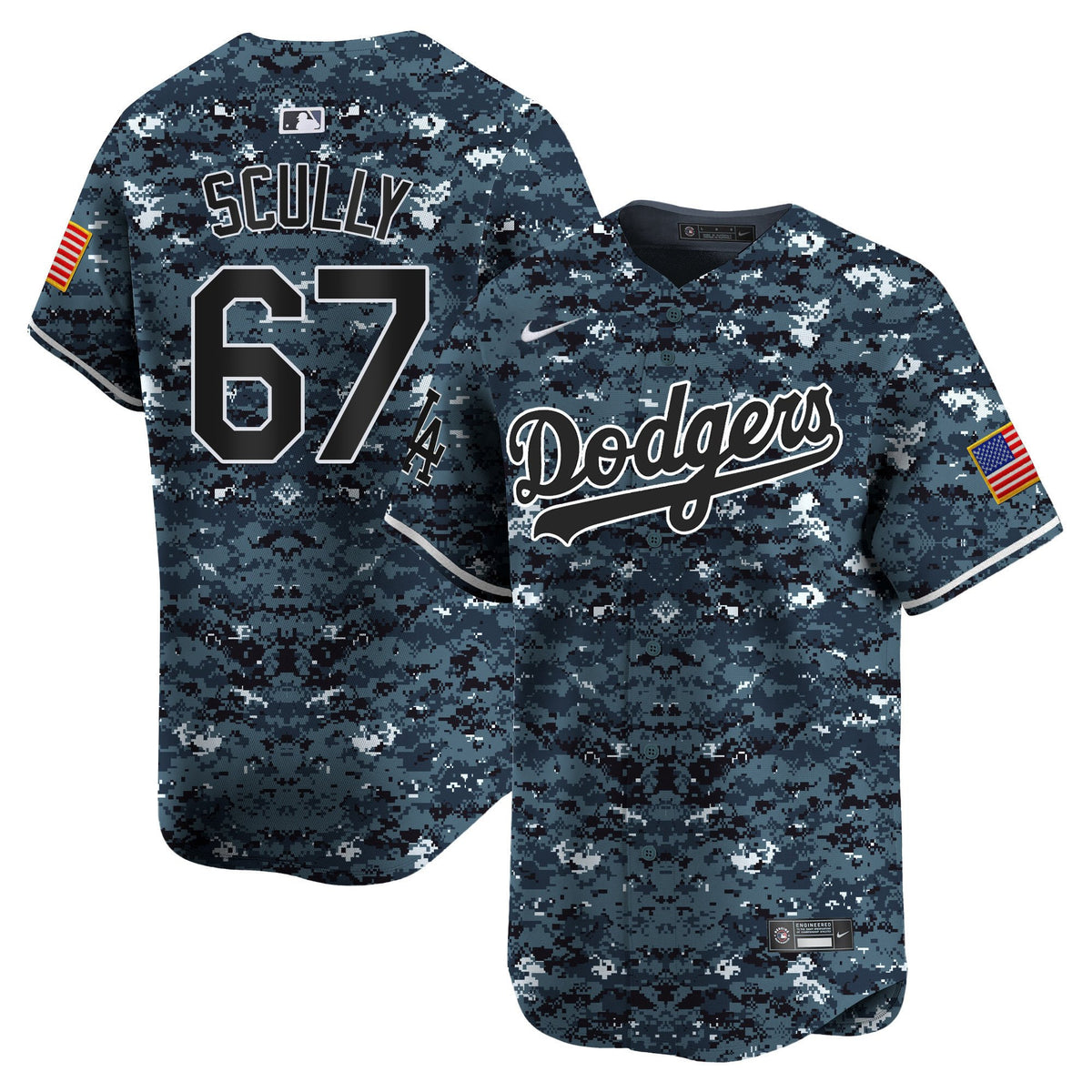 Vin Scully 67 Los Angeles Dodgers USMC Alternate Limited Men Jersey - Navy