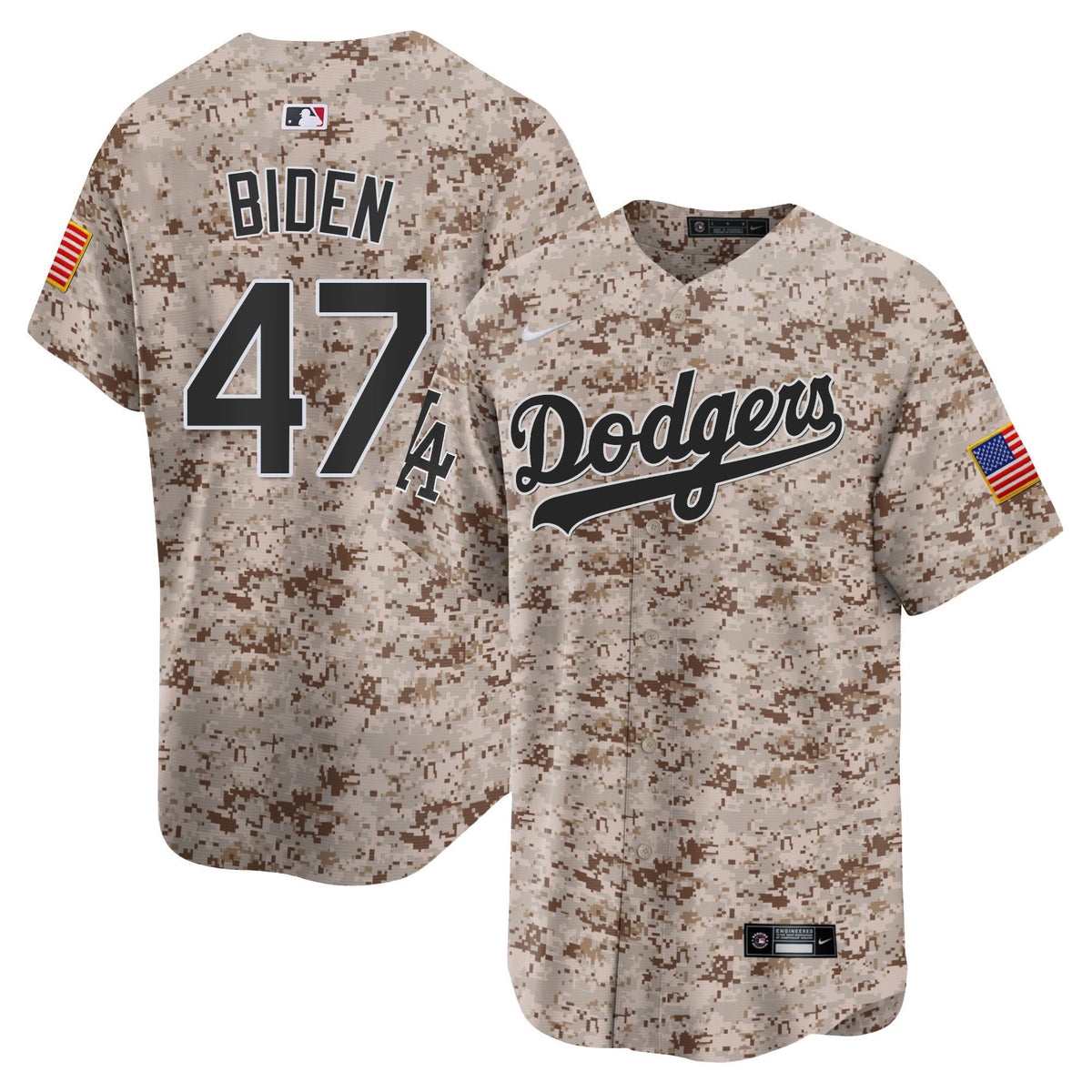 Joe Biden 47 Los Angeles Dodgers USMC Alternate Limited Men Jersey - Desert