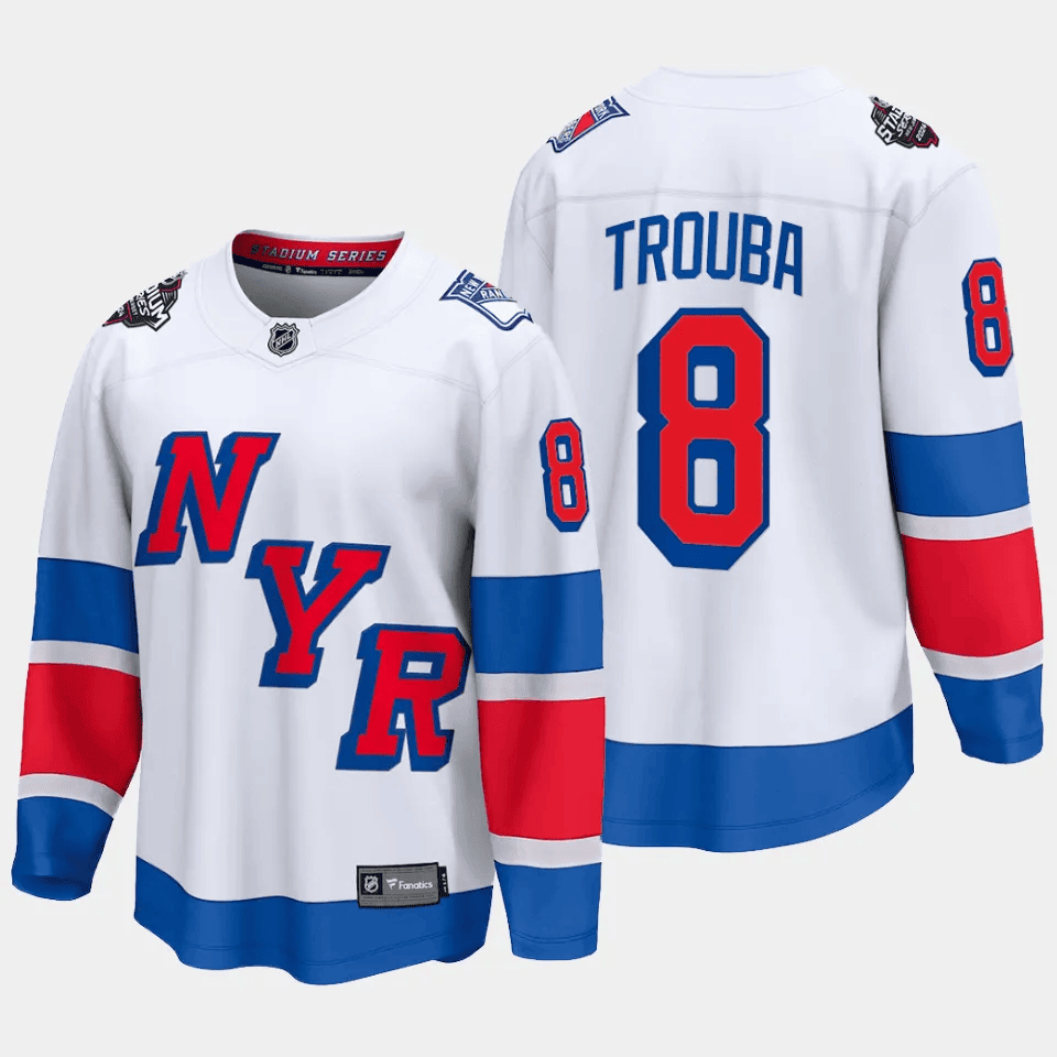 Jacob Trouba 8 New York Rangers 2024 Stadium Series Patch Breakaway Jersey - Men, White