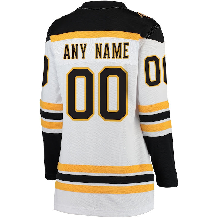 Boston Bruins Away Breakaway Custom Jersey - Women, White