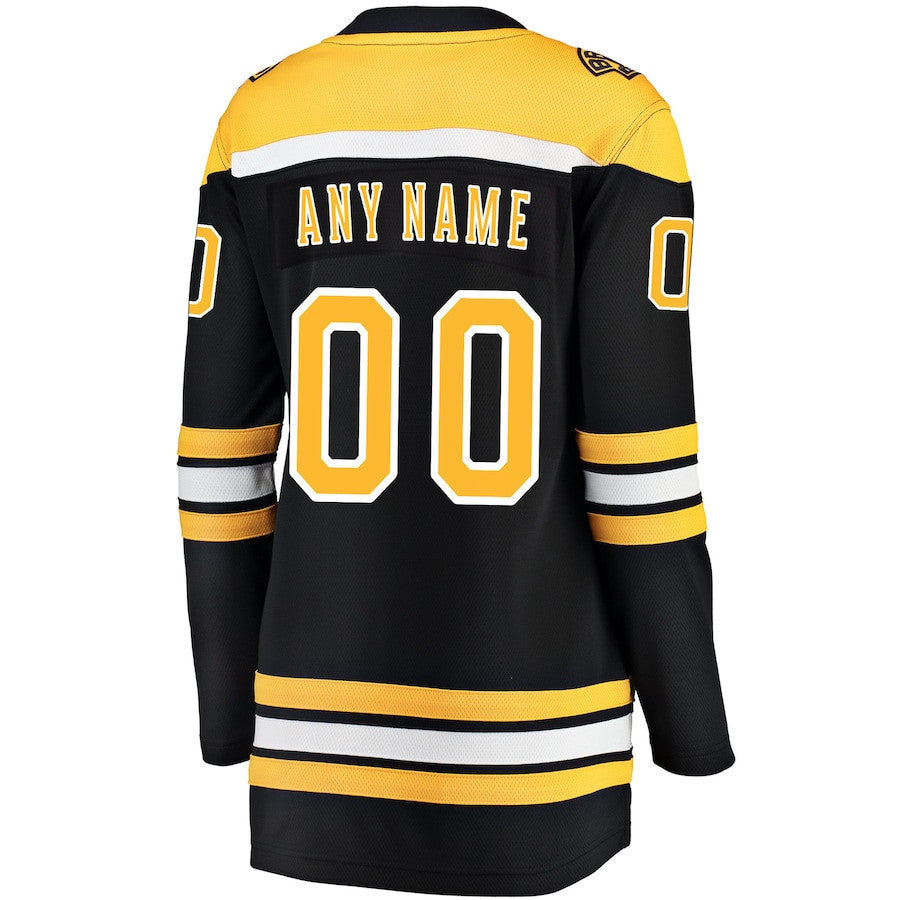 Boston Bruins Home Breakaway Custom Jersey - Women, Black