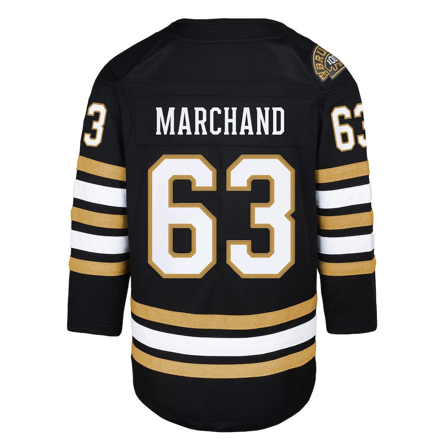 Brad Marchand 63 Boston Bruins Youth 100th Anniversary Jersey - Black