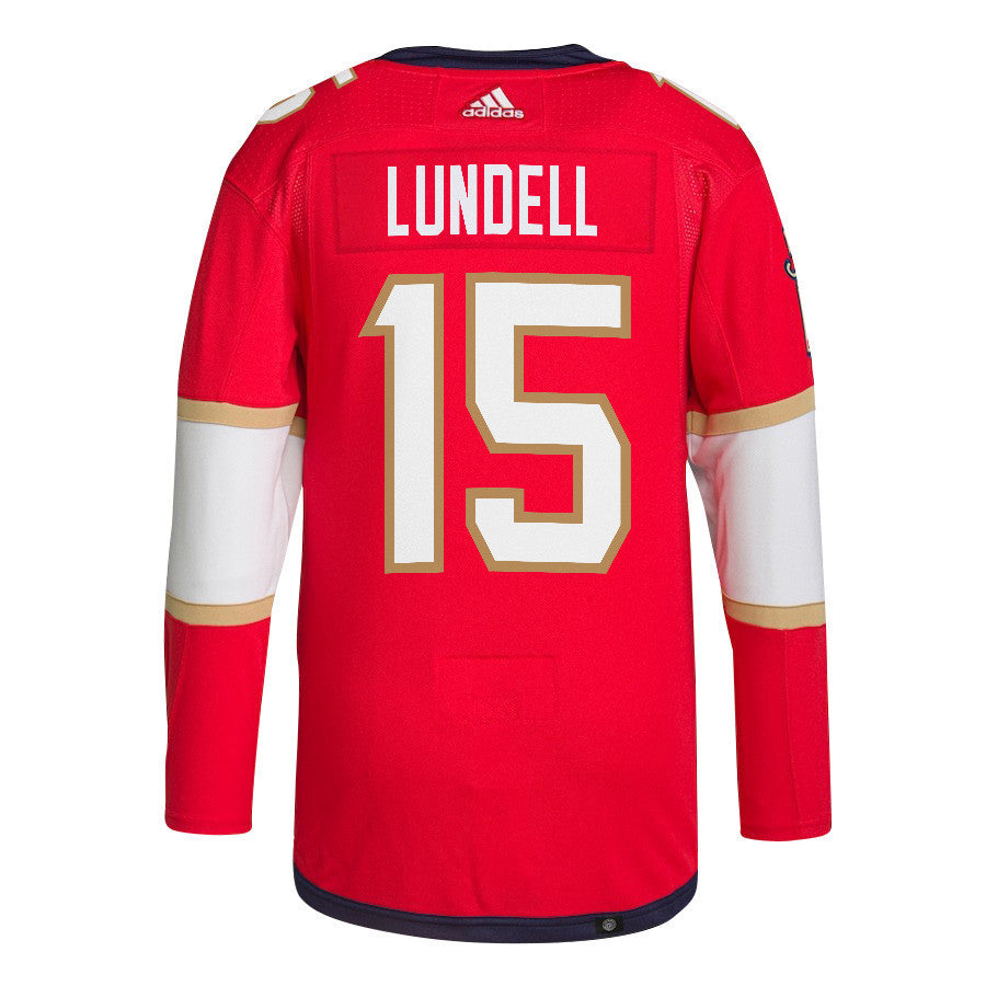 Anton Lundell 15 Florida Panthers 2024 NHL Playoffs Patch Home Jersey - Men, Red