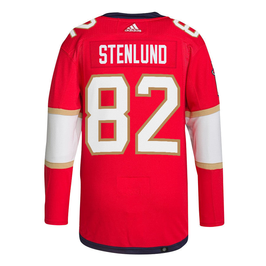Kevin Stenlund 82 Florida Panthers 2024 NHL Playoffs Patch Home Jersey - Men, Red