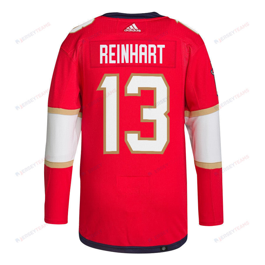 Sam Reinhart 13 Florida Panthers 2024 NHL Playoffs Patch Home Jersey - Men, Red
