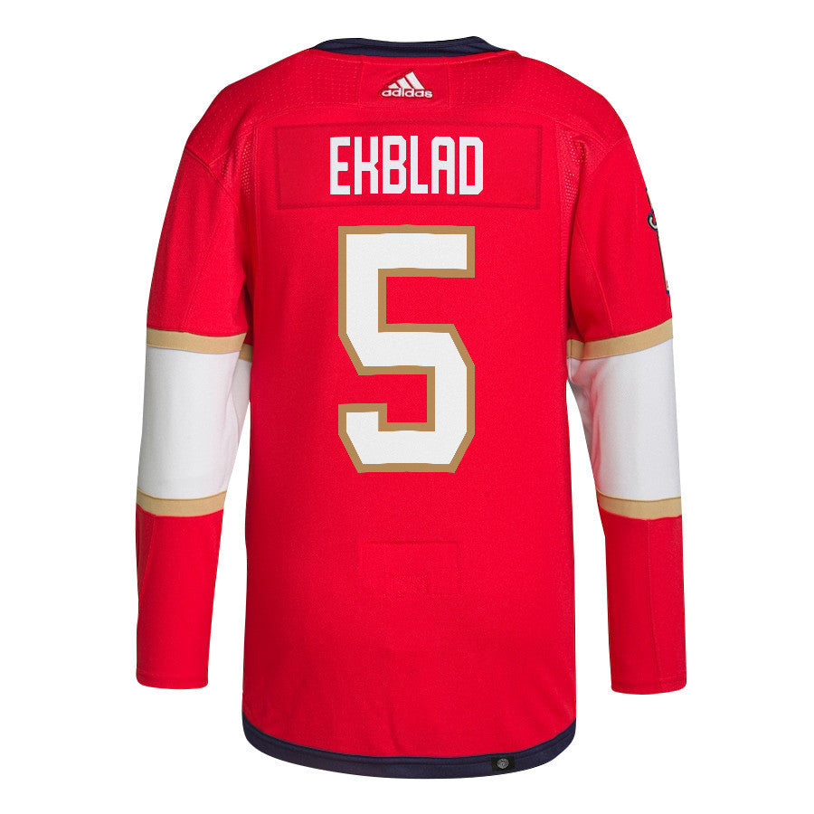 Aaron Ekblad 5 Florida Panthers 2024 NHL Playoffs Patch Home Jersey - Men, Red