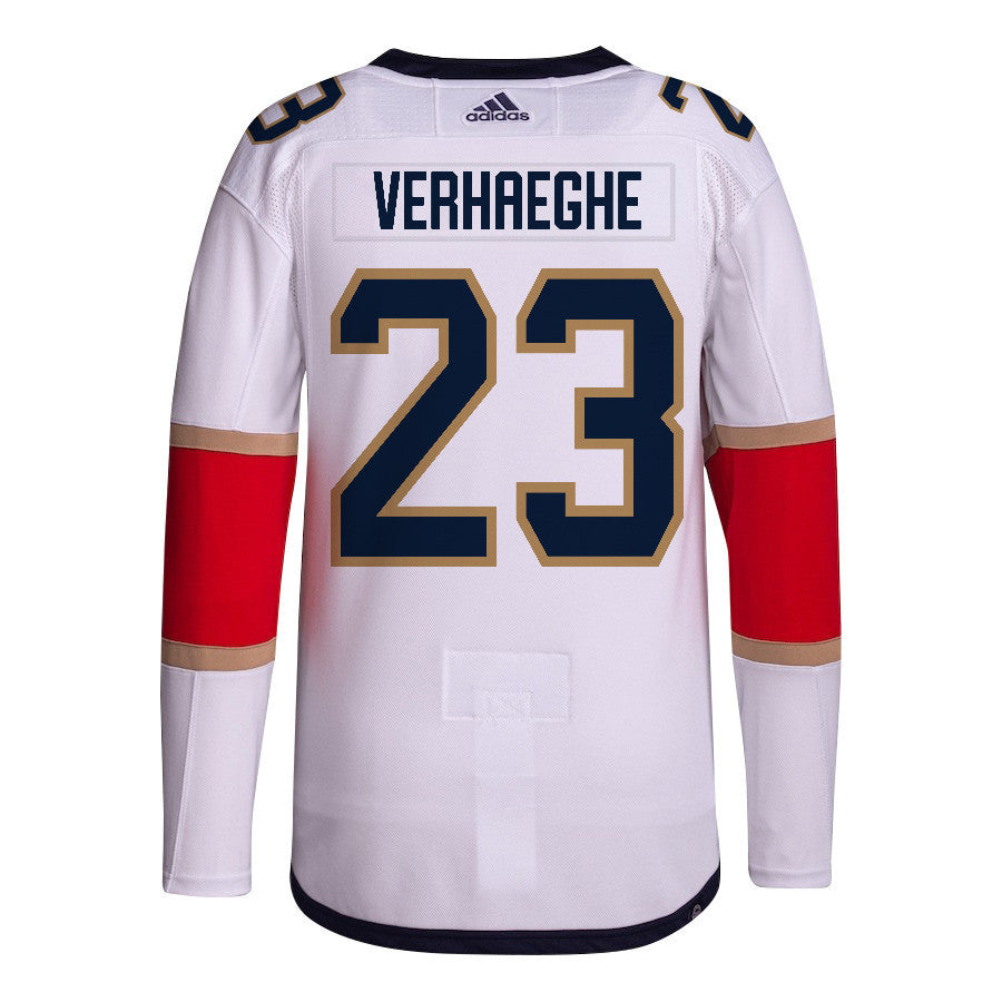 Carter Verhaeghe 23 Florida Panthers 2024 NHL Playoffs Patch Away Jersey Customized - Men, White