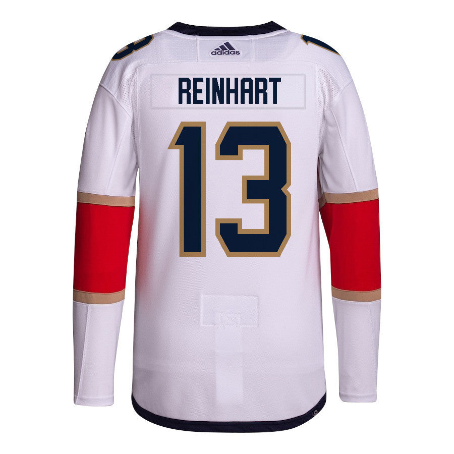 Sam Reinhart 13 Florida Panthers 2024 NHL Playoffs Patch Away Jersey Customized - Men, White