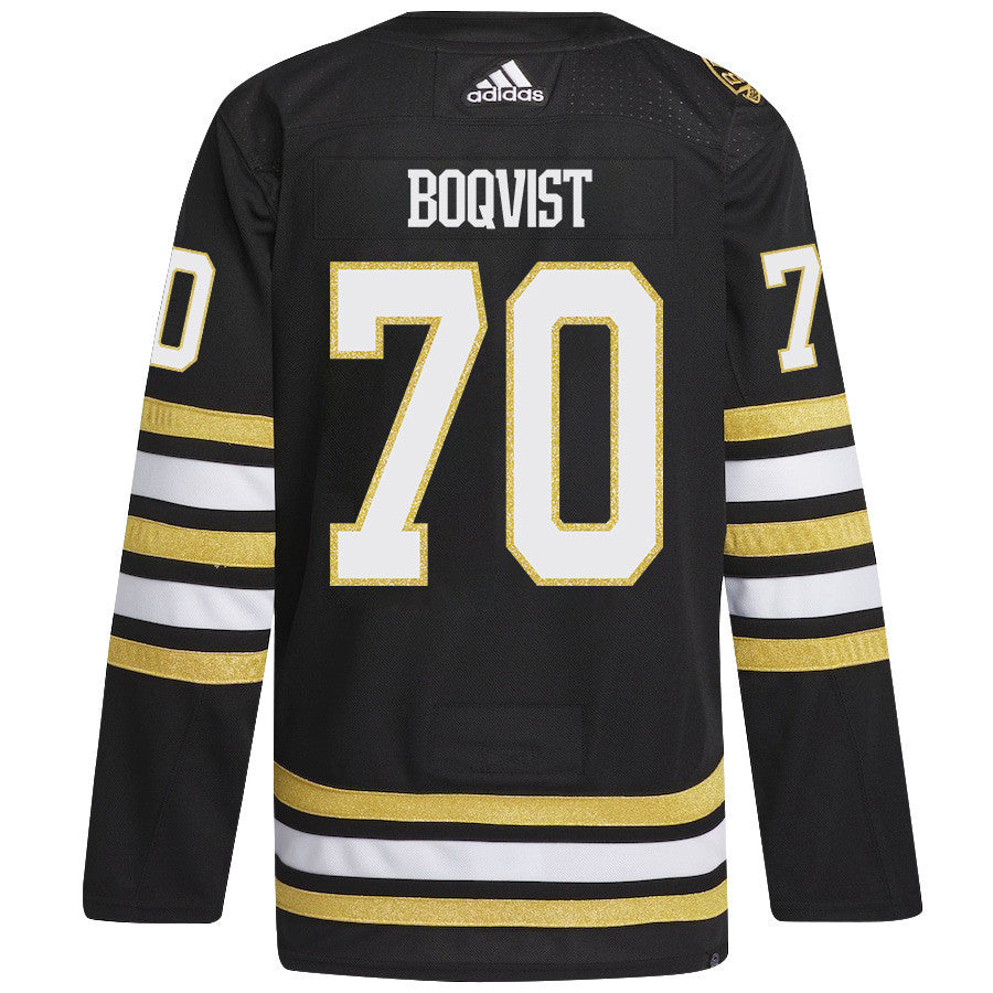 Jesper Boqvist 70 Boston Bruins 2024 NHL Playoffs Patch Home Jersey - Men, Black