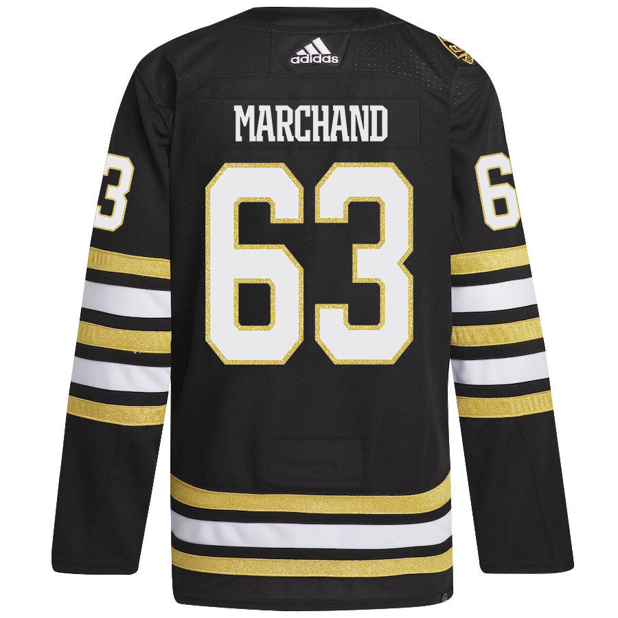 Brad Marchand 63 Boston Bruins 2024 NHL Playoffs Patch Home Jersey - Men, Black