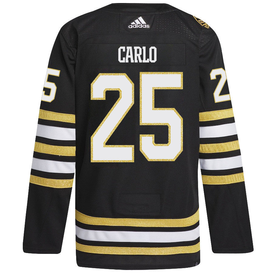 Brandon Carlo 25 Boston Bruins 2024 NHL Playoffs Patch Home Jersey - Men, Black