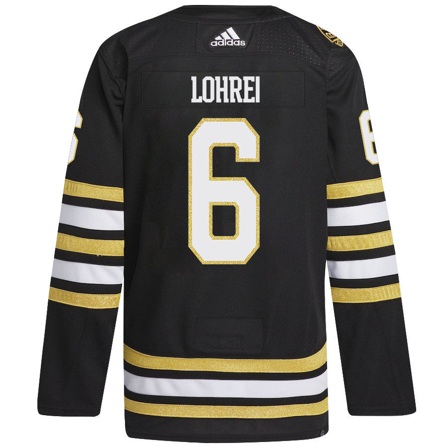 Mason Lohrei 6 Boston Bruins 2024 NHL Playoffs Patch Home Jersey - Men, Black