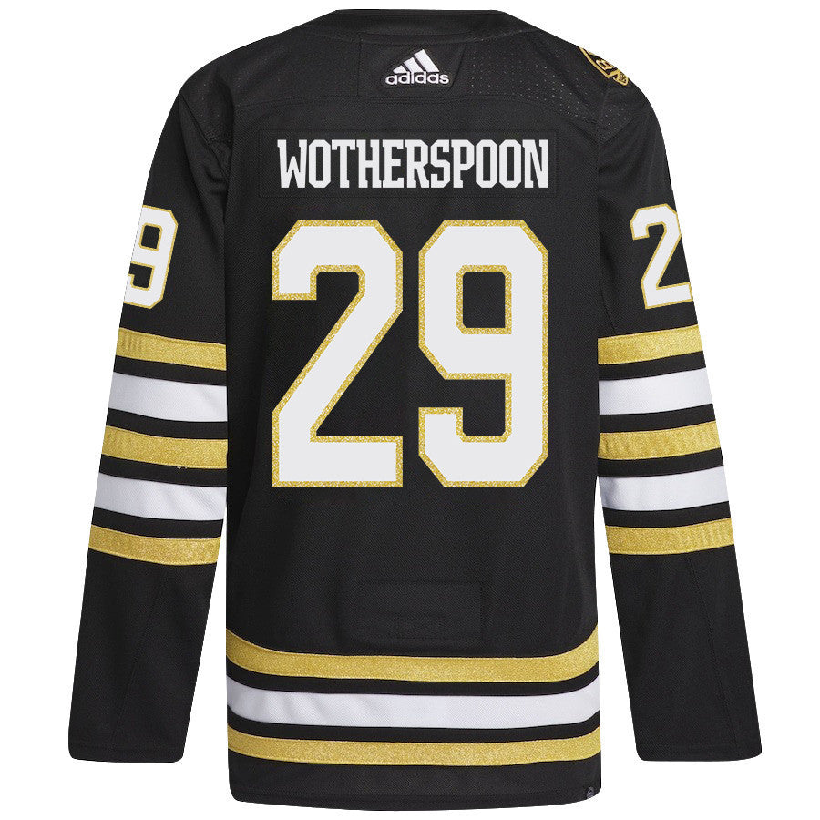 Parker Wotherspoon 29 Boston Bruins 2024 NHL Playoffs Patch Home Jersey - Men, Black