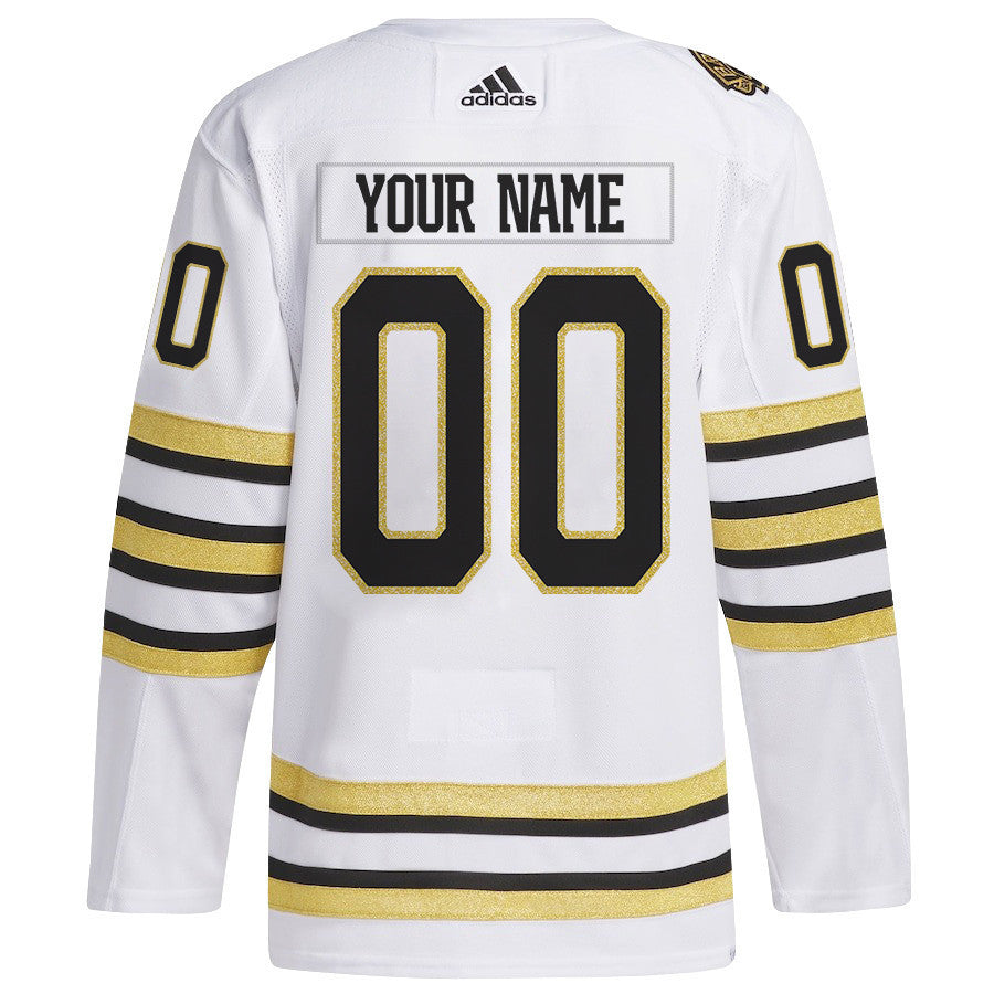 Boston Bruins 2024 NHL Playoffs Patch Aaway Jersey Customized - Men, White
