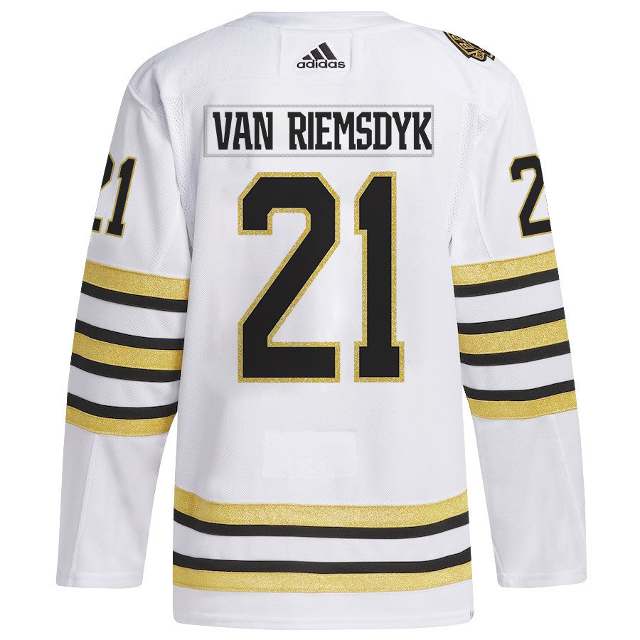 James van Riemsdyk 21 Boston Bruins 2024 NHL Playoffs Patch Away Jersey - Men, White