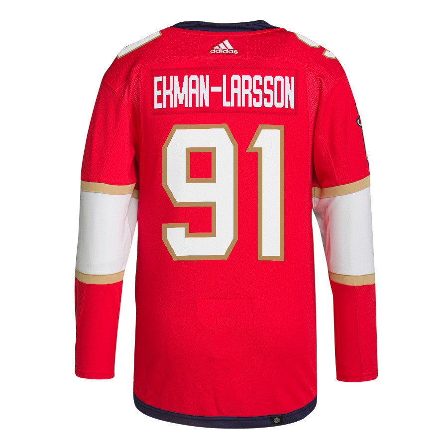Oliver Ekman-Larsson 91 Florida Panthers 2024 STANLEY CUP Final Home Breakaway Jersey - Men, Red