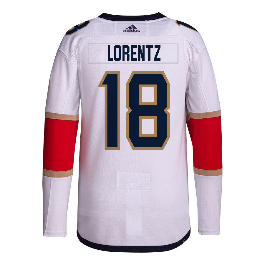 Steven Lorentz 18 Florida Panthers 2024 STANLEY CUP Final Away Breakaway Jersey - Men, White