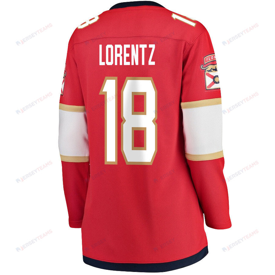 Steven Lorentz 18 Florida Panthers 2024 STANLEY CUP Final Women's Home Breakaway Jersey - Red