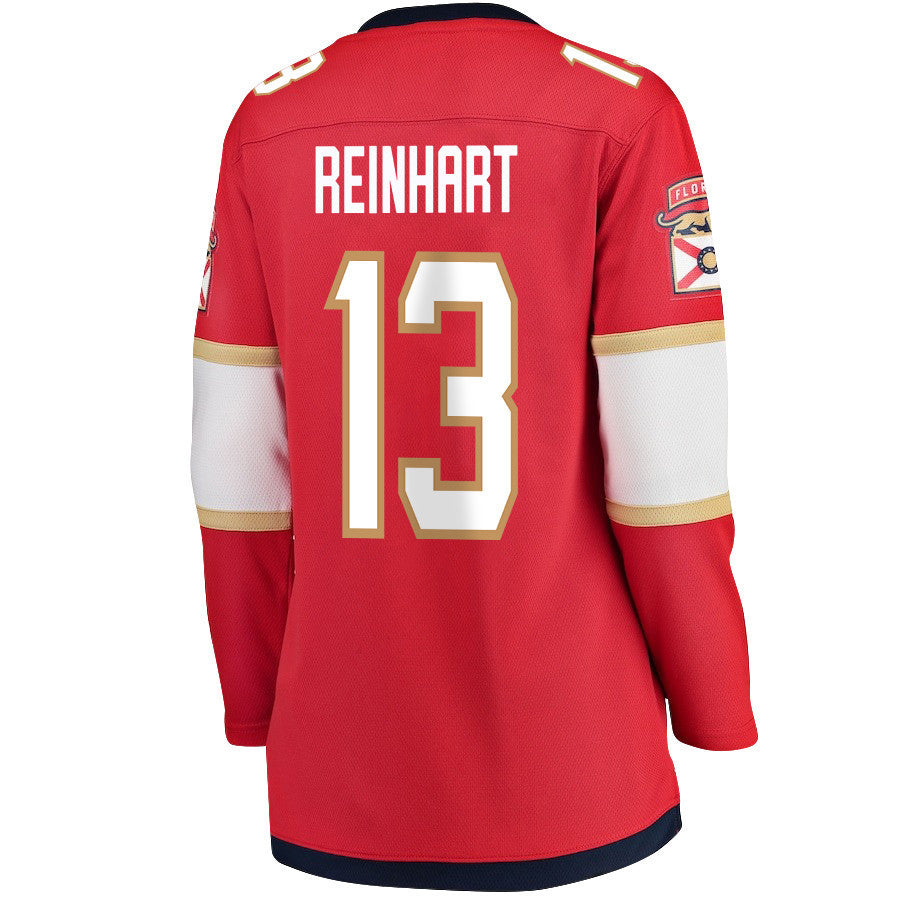 Sam Reinhart 13 Florida Panthers 2024 STANLEY CUP Final Women's Home Breakaway Jersey - Red