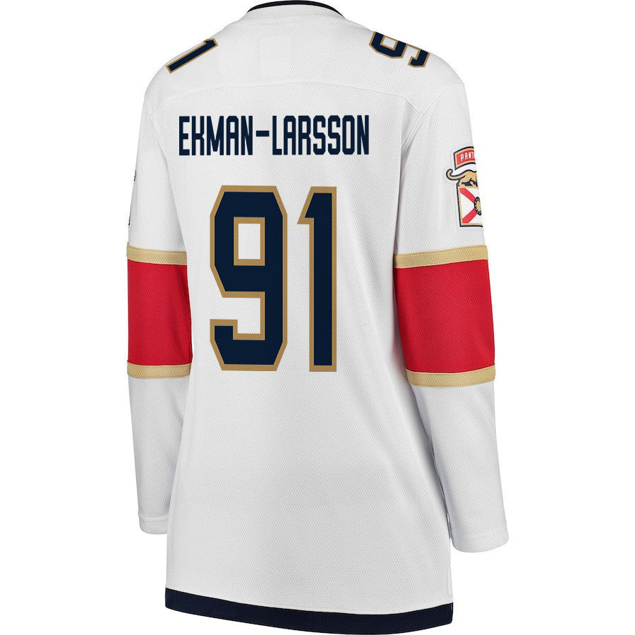 Oliver Ekman-Larsson 91 Florida Panthers 2024 STANLEY CUP Final Women's Away Breakaway Jersey - White