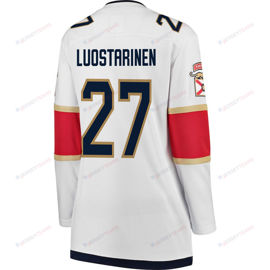 Eetu Luostarinen 27 Florida Panthers 2024 STANLEY CUP Final Women's Away Breakaway Jersey - White