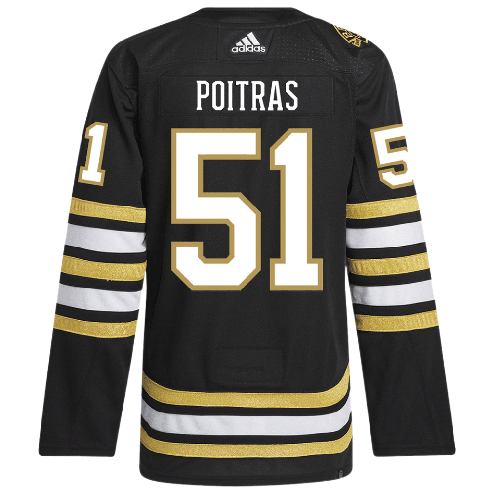 Matthew Poitras 51 Boston Bruins 100th Anniversary Primegreen Home Men Jersey - Black