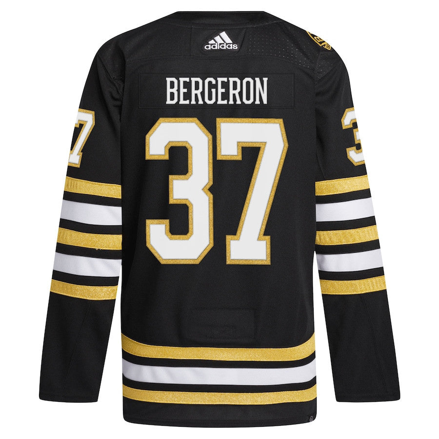Patrice Bergeron 37 Boston Bruins 100th Anniversary Primegreen Home Men Jersey - Black