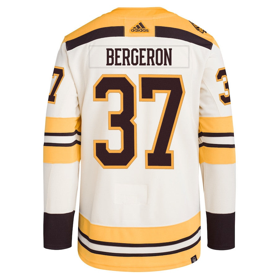 Patrice Bergeron 37 Boston Bruins 100th Anniversary Primegreen Third Men Jersey - Cream