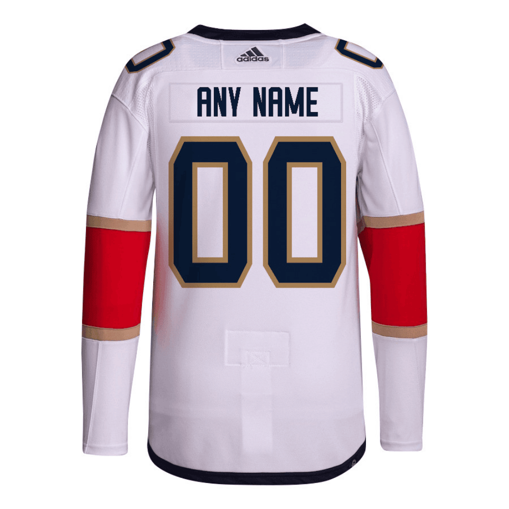 Florida Panthers 2025 NHL Playoffs Patch Away Men Custom Jersey - White