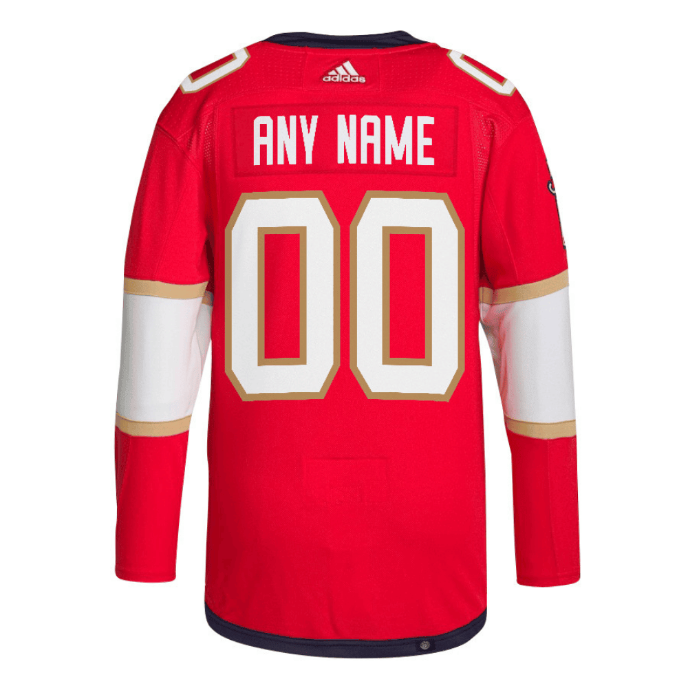 Florida Panthers 2025 NHL Playoffs Patch Home Men Custom Jersey - Red