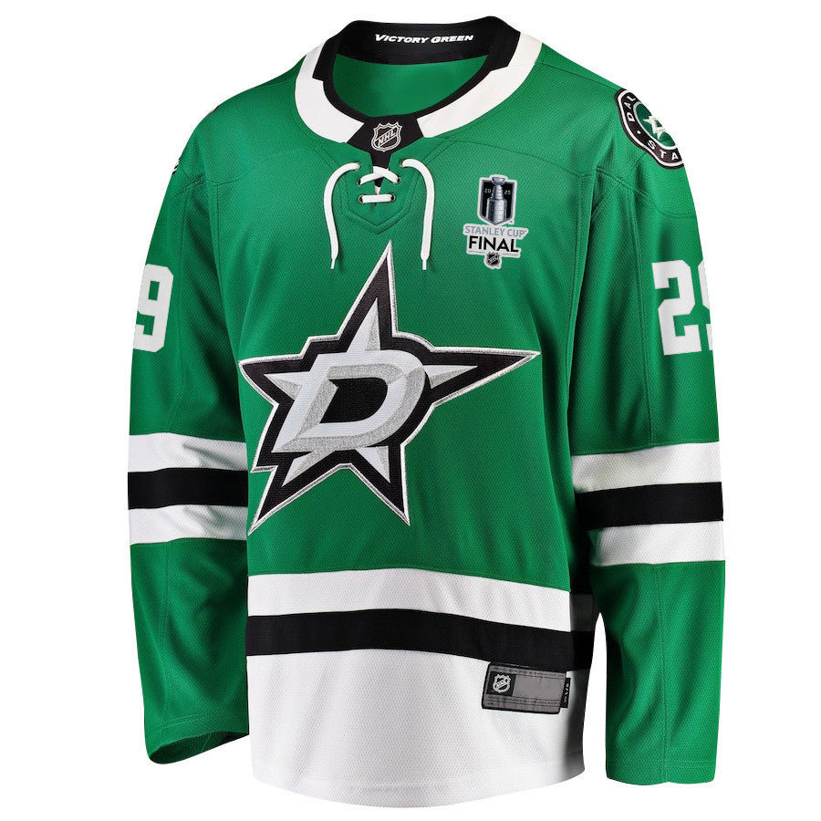 Jake Oettinger 29 Dallas Stars 2025 STANLEY CUP Final Patch Home Men Jersey - Black