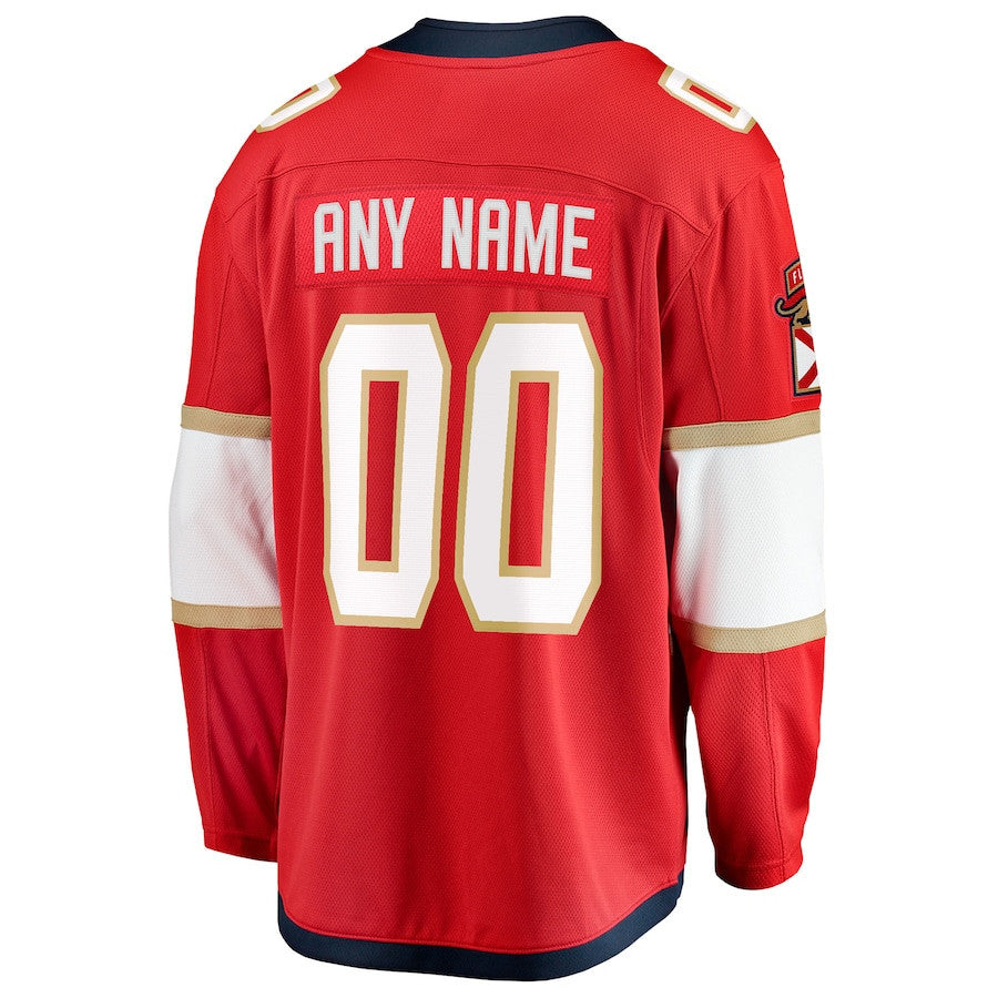 Florida Panthers 2025 Stanley Cup Final Home Breakaway Custom Men Jersey - Red