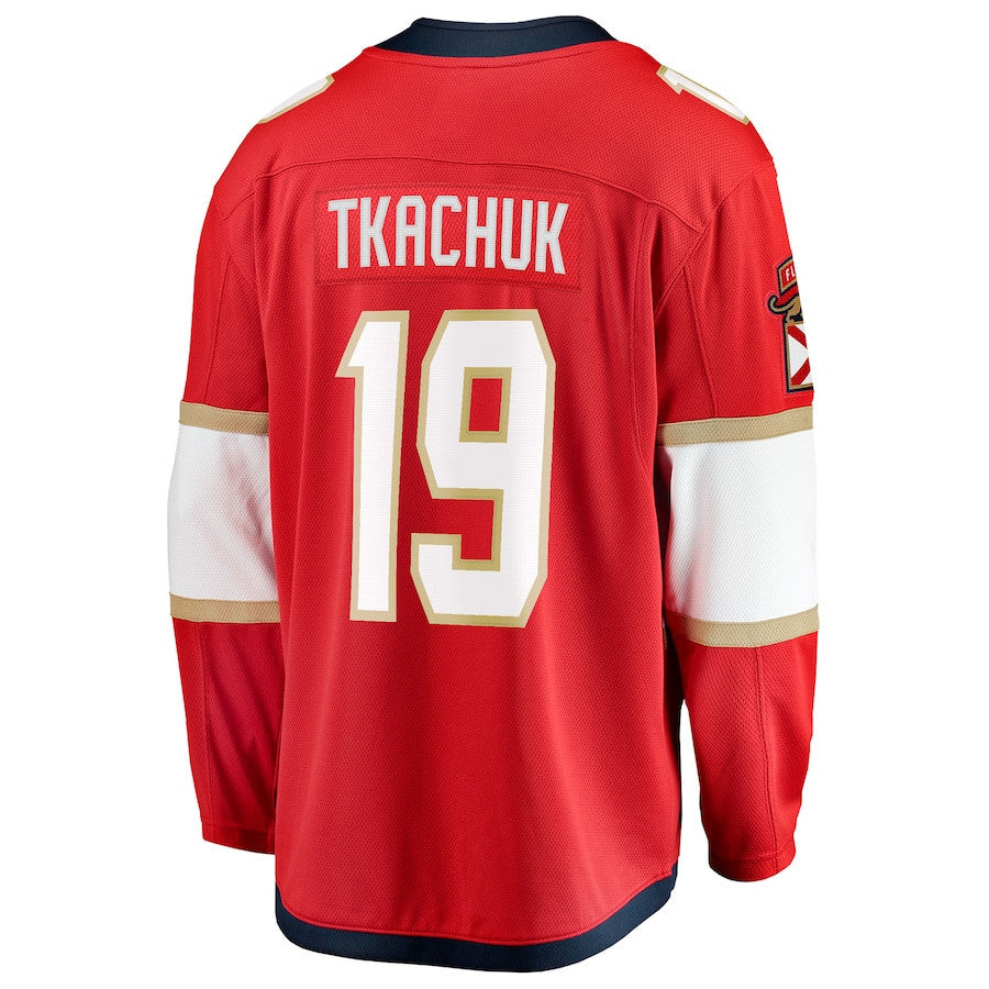 Matthew Tkachuk 19 Florida Panthers 2025 Stanley Cup Final Home Breakaway Men Jersey - Red