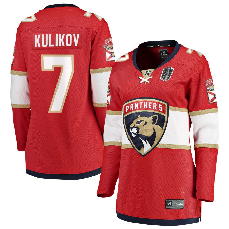 Dmitry Kulikov 7 Florida Panthers 2025 Stanley Cup Final Home Breakaway Women Jersey - Red