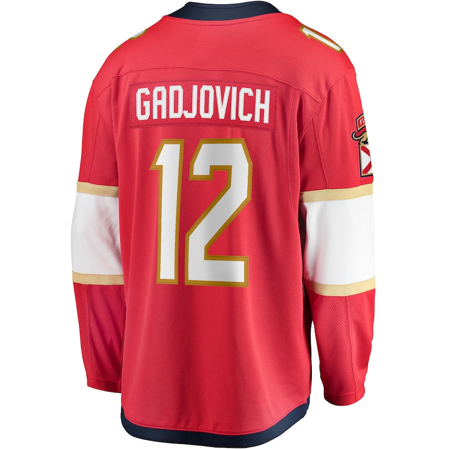 Jonah Gadjovich 12 Florida Panthers 2025 Breakaway Player Men Jersey - Red