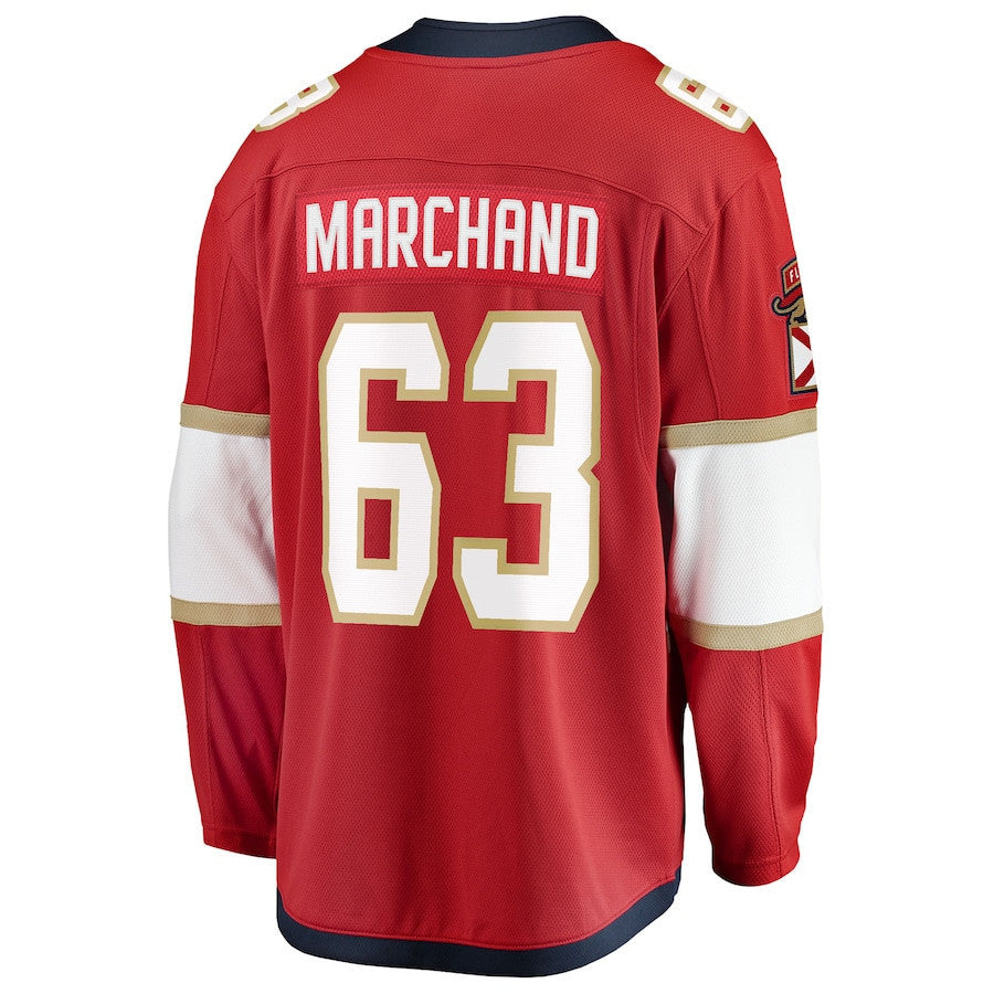 Brad Marchand 63 Florida Panthers 2025 Stanley Cup Champions Breakaway Jersey - Red