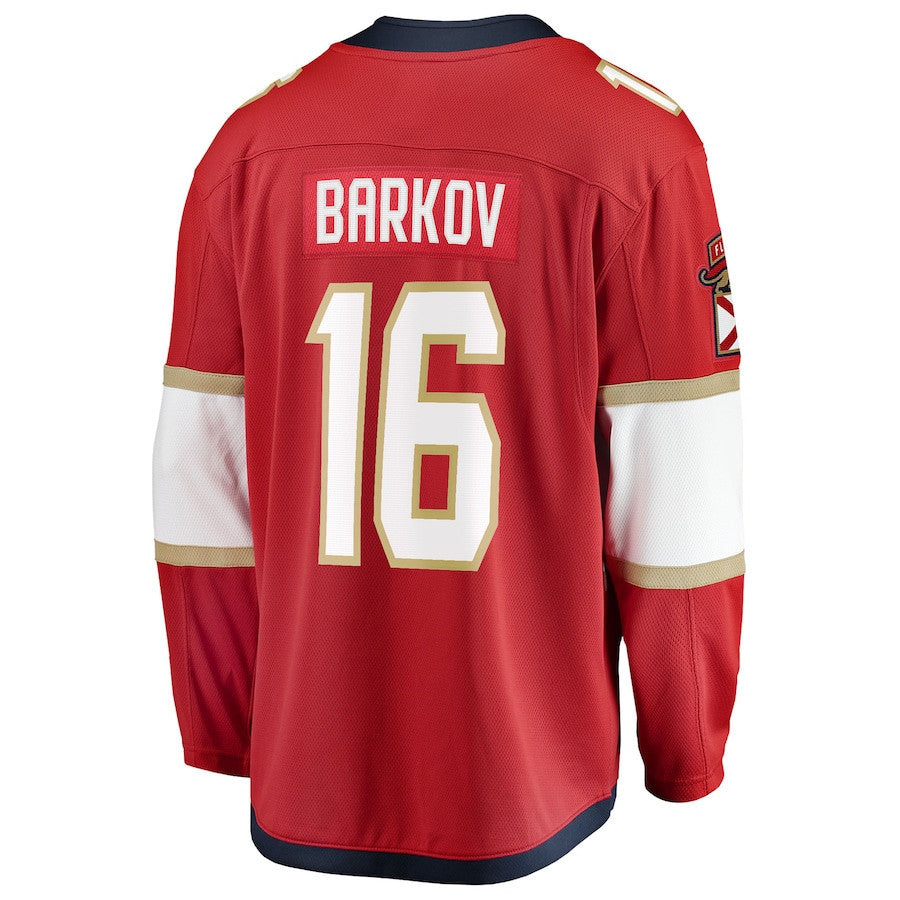 Aleksander Barkov 16 Florida Panthers Home 2025 Stanley Cup Champions Premium Patched Jersey - Red