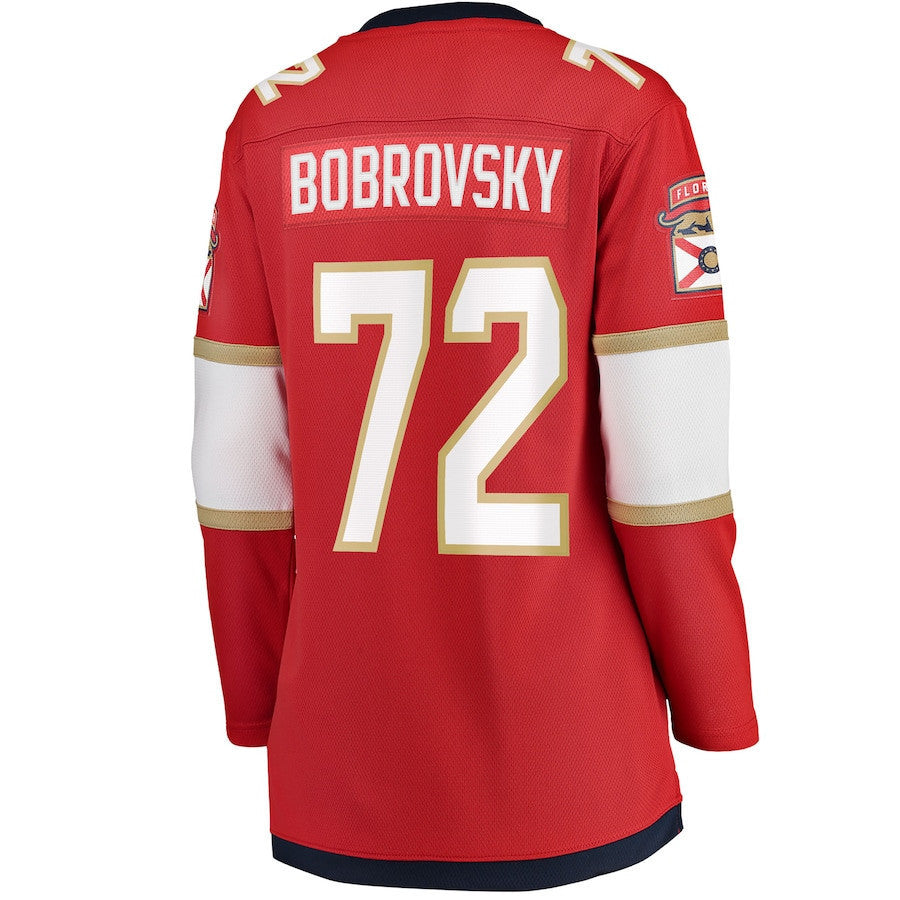 Sergei Bobrovsky 72 Florida Panthers Women's 2025 Stanley Cup Champions Breakaway Jersey - Red