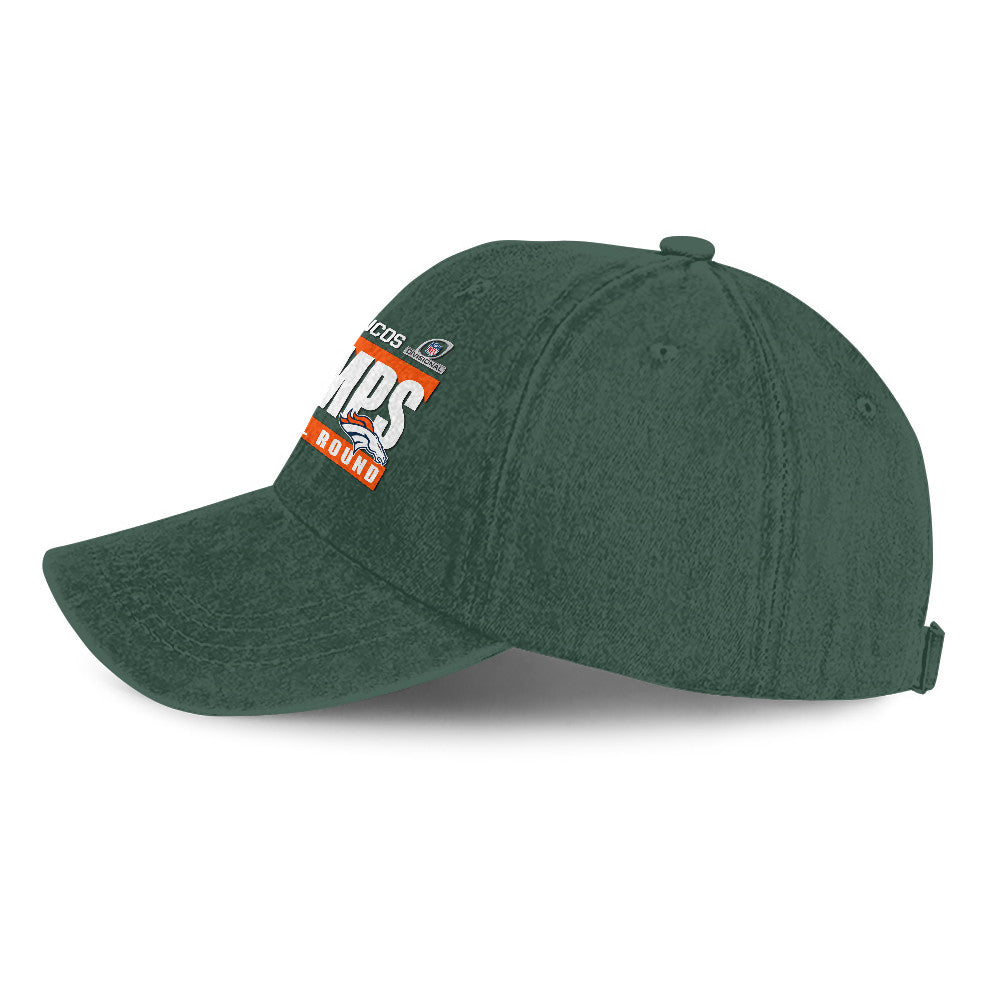 Denver Broncos Divisional Champs 25/26 Washed Cotton Cap – Printed Graphic - Green