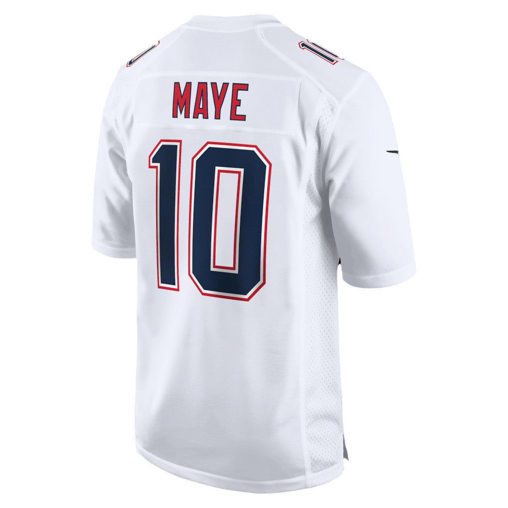 Drake Maye 10 New England Patriots Super Bowl LX Championship Run Men Jersey – White