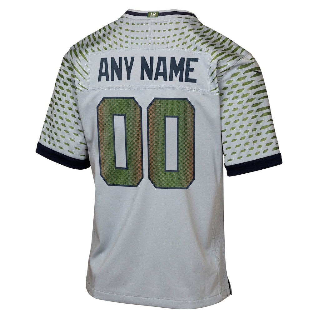 Seattle Seahawks Super Bowl 25/26 Champions LX Custom Rivalries Collection Game YOUTH Jersey - Gray