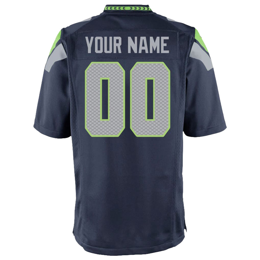 Seattle Seahawks Champions Super Bowl LX Personalized Team Game YOUTH Jersey - College Navy Edition