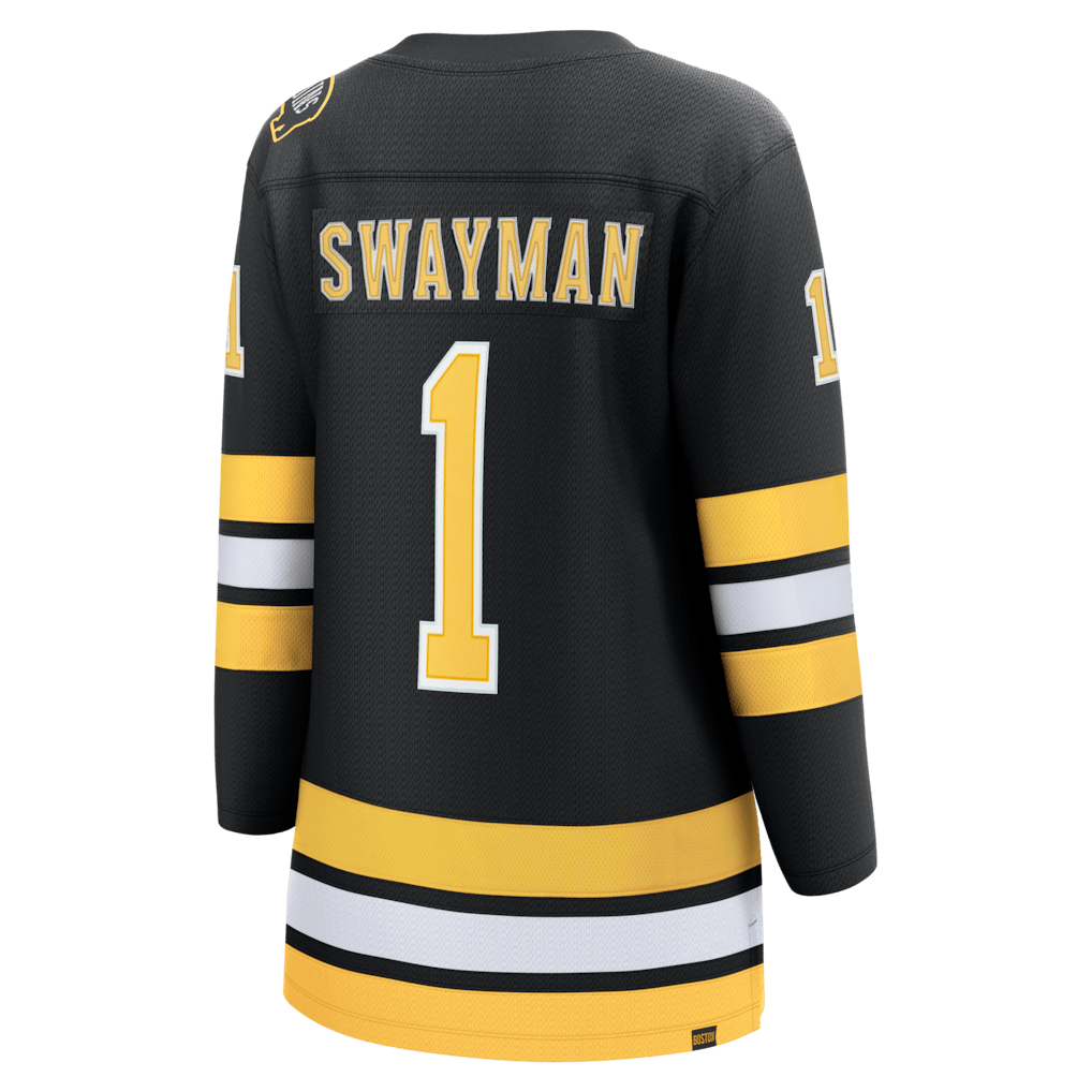 Jeremy Swayman 1 Boston Bruins Women's Home Breakaway Jersey - Black
