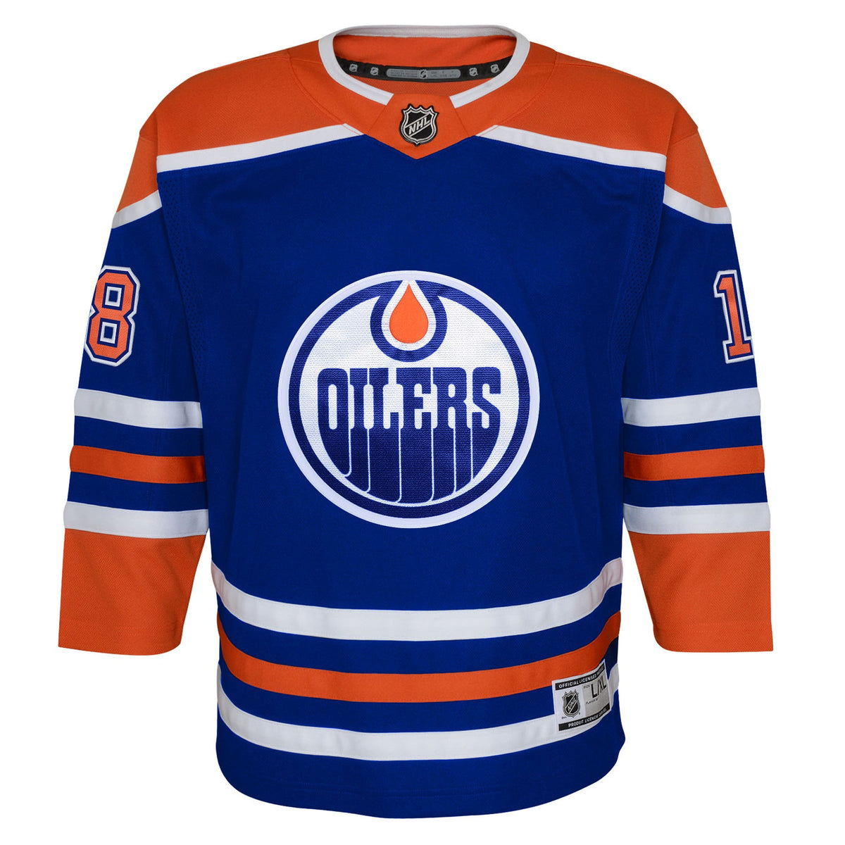 Zach Hyman 18 Edmonton Oilers Home Jersey - Youth, Royal Blue