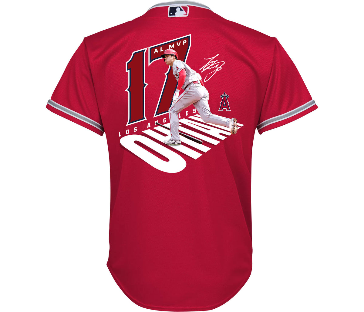 Shohei Ohtani 17 Los Angeles Angels Signed Number 2023 Alternate Player YOUTH Jersey - Red